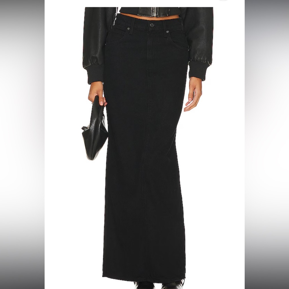 BNWT MOTHER Denim SNACKS! The candy stick skirt black sz 31